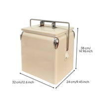 Metal Chilling Container with Handle Insulated Chiller Chest Insulated Ice Chest for Outdoor, Camping, Car Travel