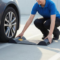 Non-Slip Surface Car Tire Stop Block All-Weather Garage Wheel Stopper Wear-Resistant for Truck Drivers, RV Owners, Driveway