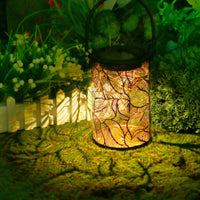 Solar Projection Lantern Rustproof Hollow Metal Shadow Lamp No Wiring Required