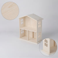 Decorative House-Shaped Shelf Compact Wooden Desktop Organizer Space-Saving Wooden Display Shelf Open-Front for Collectors