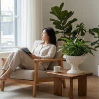 Roman Pedestal Planter Ribbed Planter with Pedestal Elegant for Balcony
