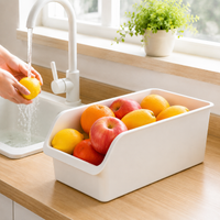 Refrigerator Vegetable Storage Case, Plastic, With Handle, Transparent, 2L, Polypropylene, 37×19×9.5cm