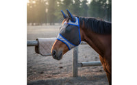Wide Field of Vision Horse Fly Mask Durable Fly Mask with Ears Soft Edging for Horses, Pasture, Outdoor, Stable