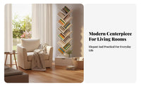 Tree-Shaped Book Rack Narrow Outline Shelving Unit Space-Saving Sturdy Construction for Apartment Dwellers, Kids, Dorm Room