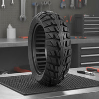 Never Flat 10x2.70-6.5 Solid Tire Shock-Absorbing Solid Scooter Tire High-Grip Tread Pattern