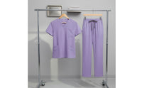 Breathable Scrub Set Multiple Pockets Nurse Attire Set Drawstring Waist V-Neck Scrub Attire for Nurses, Beauticians, Caregivers, Hospital, Medical Facility, Spa