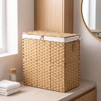 Storage Basket with Lid Collapsible Woven Laundry Basket Lidded for Dorm Room
