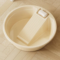 Wash Basin with Washboard Large Capacity Plastic Laundry Tub Gentle on Clothes