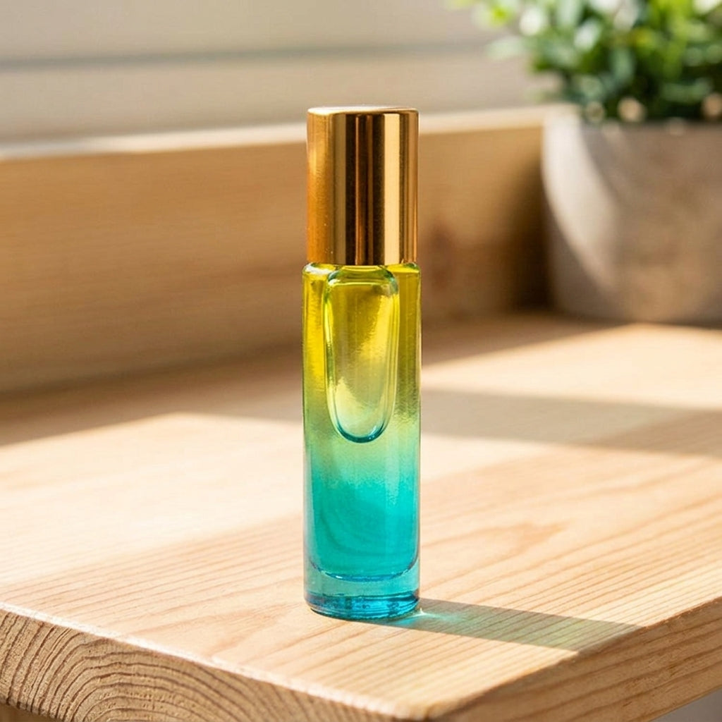 Lip Plumper in a Gradient Glass Bottle, Hydrating Care for Dry Chapped Lips, Rollerball Enhancer with 10ml Capacity, 37g Weight and 3-Year Life
