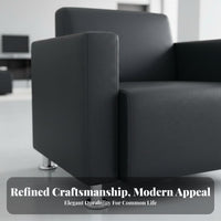 Modern Design 3-Seater Sofa with Armchair and Coffee Table Minimalist aesthetic 3-Piece Sofa and Chair Set Space-Saving Seating Group long-lasting Frame for Office Managers, Business Owners, Apartment Dwellers, Waiting Room, Lounge