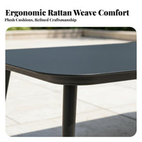 3 Pieces Waterresistant 2-Chair and Table set sun-resistant Outdoor Furniture Weather-Resistant Patio Set Woven Design for Hoteliers, Homeowners, pairs, Garden, Courtyard, Balcony, Porch