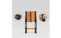 Telescopic Ladder with Hooks Heavy-Duty Ladder Aluminum for Homeowners, Contractors, Home Maintenance, Outdoor Work