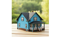 Model House with Porch Finished Scale Model House Detailed for Collectors