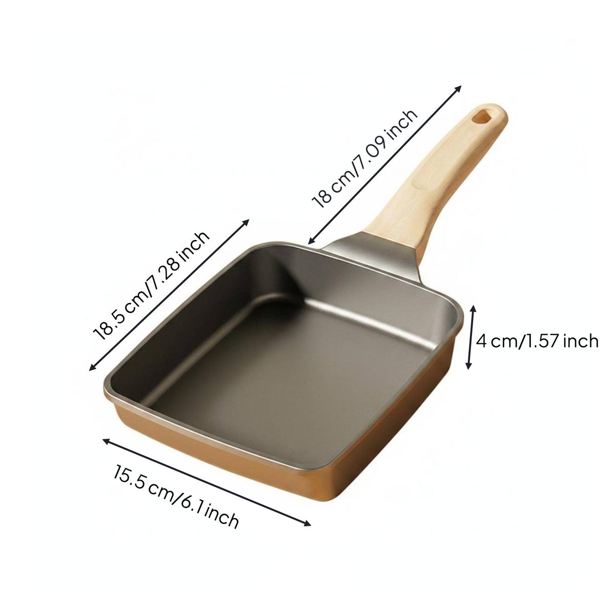 Tamagoyaki Pan Titanium Coating Square Omelette Pan Thickened Body