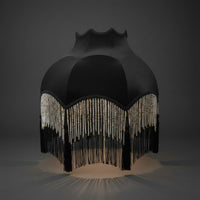 Black Velvet Lampshade Decorative Tassels Tassel Fringe Shade Soft Texture