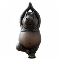 Resin Meditation Hippo Ornament Sturdy Meditation Hippo Figurine Whimsical
