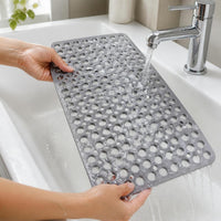 TPE Non-Slip Shower Mat with Suction Cups, Large Hole Bathtub Mat for Bathroom Safety
