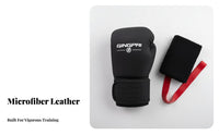 2 Pieces Microfiber Leather Boxing Gloves Shock Absorption Muay Thai Gloves Thickened Padding Combat Sports Gear Secure Wrist Support for Women, Adults, Professionals, Training, Gym