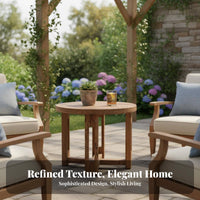 Round Pedestal Table Waterproof Round Tripod Table Modern Design Sturdy Construction for Renters, Adults, Patio, Garden, Balcony