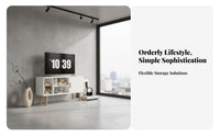 Minimalist TV Cabinet Stable Structure Small TV Console with Storage Raised Leg Design Narrow Media Cabinet for Bedroom