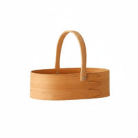 Handled Wood Chip Basket Japanese carrying design Tote With Carrying Handle