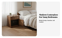 Nordic design Bedside Safe Cabinet Rattan Woven Door Nightstand with Lockable Drawer Digital Keypad Lock Storage Furniture Keyless Entry for DesignAware Individoubles, Homeowners, Students, Bedroom, Home, Living Room, Office