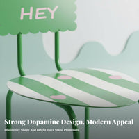 Wavy Leg Heart Seat Chair Dopamine Decor Playful Aesthetic Vanity Stool Creative Design Distinctive Shape for Women, Teenagers