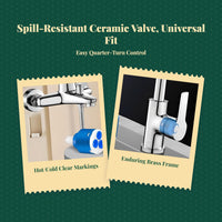 Universal Faucet Valve faucet insert, Bathroom and Kitchen Replacement, Hot & Cold blender, No-Drip, Effortless Control