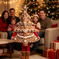 Gingerbread Tree Costume Cute Christmas Tree Costume Creative Apparel for Holiday Photoshoots, Stage Performances
