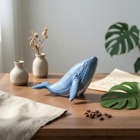 Resin Marine Mammal Sculpture Realistic Details Flowerpot Hugger Indoor Outdoor