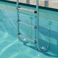 Stainless Steel 3-Step Pool Ladder Rustproof Pool Ladder with Step Pads Polished Long-Lasting for Swimming Pools