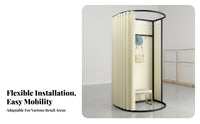 Floor-Standing Portable Fitting Room Easy Assembly Movable Dressing Room Sturdy Frame Freestanding Dressing Booth Light Blocking Curtain for Photographers, Temporary Shop Vendors, Event Organizers, Shopping Mall, Boutique, Outdoor Events, Photo Studio
