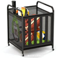 Multi-Purpose Basketball Storage Bin with Elastic Straps, Yoga Mat Storage Basket