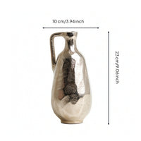 Decorative Vase Silver Tabletop Vase Textured Ornament for Dining Table