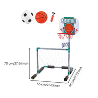 Freestanding Pool Basketball Hoop Set Compact Pool Goal with Soccer Net Portable Floating Basketball Hoop Sturdy for Backyard