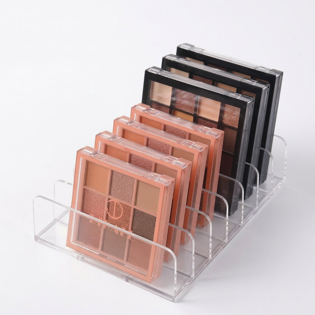 Clear Acrylic Makeup Organizer, 7 Compartment Cosmetic Storage Box for Eyeshadow Palettes, Vanity Table and Bedroom Desktop Holder