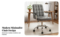 Ergonomic Computer Chair Highspine Support Upholstered Caster Chair Padded Comfort Plush Upholstery for Poker Players, Workplace
