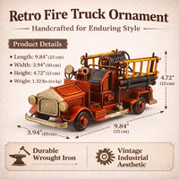 Vintage Fire Truck Model - Red Iron