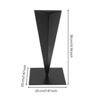 Iron Vase with Square Base Modern Triangular Vase Contemporary Vessel for Aesthetic Minimalism Advocates, Florists, Entryway, Hotel
