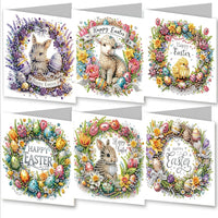 DIY Craft Greeting Cards with Jewels, 6 Easter Cards and Envelopes Set, Handmade #variant:HK025 Set of 6