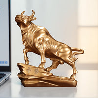 Wall Street Bull Figurine, Resin, Light Luxury Style