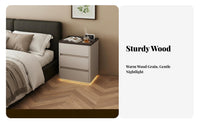 Smart Charging End Table Modern Design Nightstand Spacious Storage for Parents
