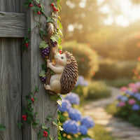 Climbing Hedgehog Statue Weather Resistant Creature Figurine for Patio