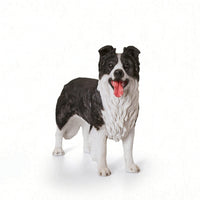 Resin Dog Sculpture Hand-Painted Dog Figurine Carved Ornament for Tabletop, Entryway
