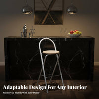 Foldable Counter Stool No Assembly Needed Foldable Bar Seatingtool with Back