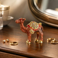 Camel Figurine Golden-Hued Rhinestone Camel Desktop Decor