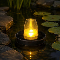Solar Floating Candle Lamp Fire Fire-Safe Outdoor Decor Flickering for Pools