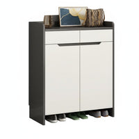 Entryway Shoe Cabinet Freestanding Shoe Storage Modern Shoe Organizer Shoe Cabinet with Drawers Solid Wooden Construction Adjustable Shelving Suitable for Household Entryways Home Organization