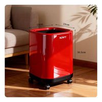 Trash Can with Wheels Compact Rolling Wastebasket Open-Top for Bedroom, Bathroom