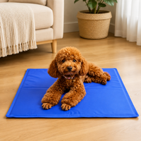 Self-Cooling Dog Mat for Hot Weather, Gel Pet Cooling Mat, Foldable & Portable Blue Dog Cool Mat, Washable
